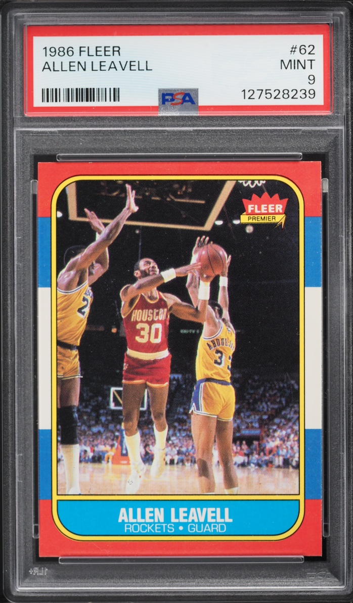 1986 Fleer Basketball Allen Leavell #62 PSA 9 MINT