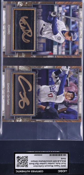 2025 Topps Museum Collection Lumber Bat Book Gold Ichiro Shohei Ohtani RELIC AUTO /5 CGC AUTH