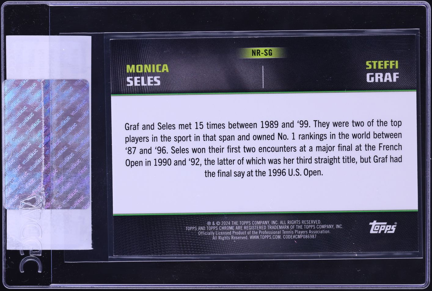 2024 Topps Graphite Rivalries Gold Monica Seles Steffi Graf /25 #NRSG CGC AUTH