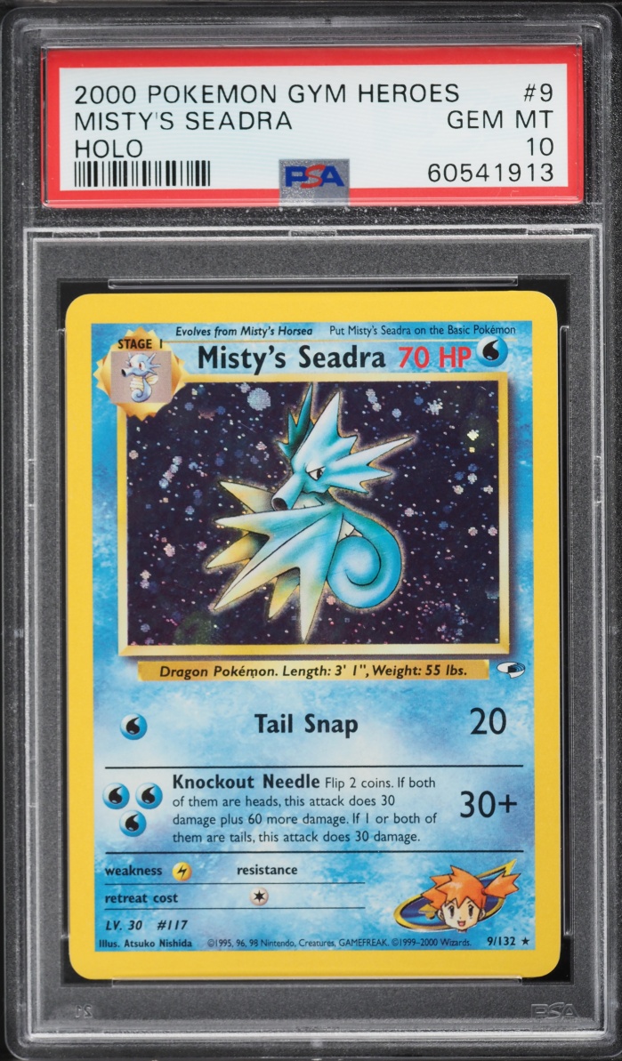 2000 Pokemon Gym Heroes Holo Misty's Seadra #9 PSA 10 GEM MINT