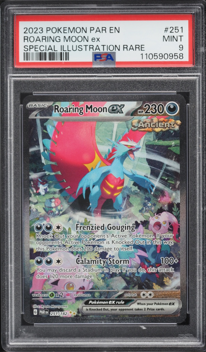 2023 Pokemon Scarlet & Violet Paradox Rift SIR Roaring Moon Ex #251 PSA 9 MINT