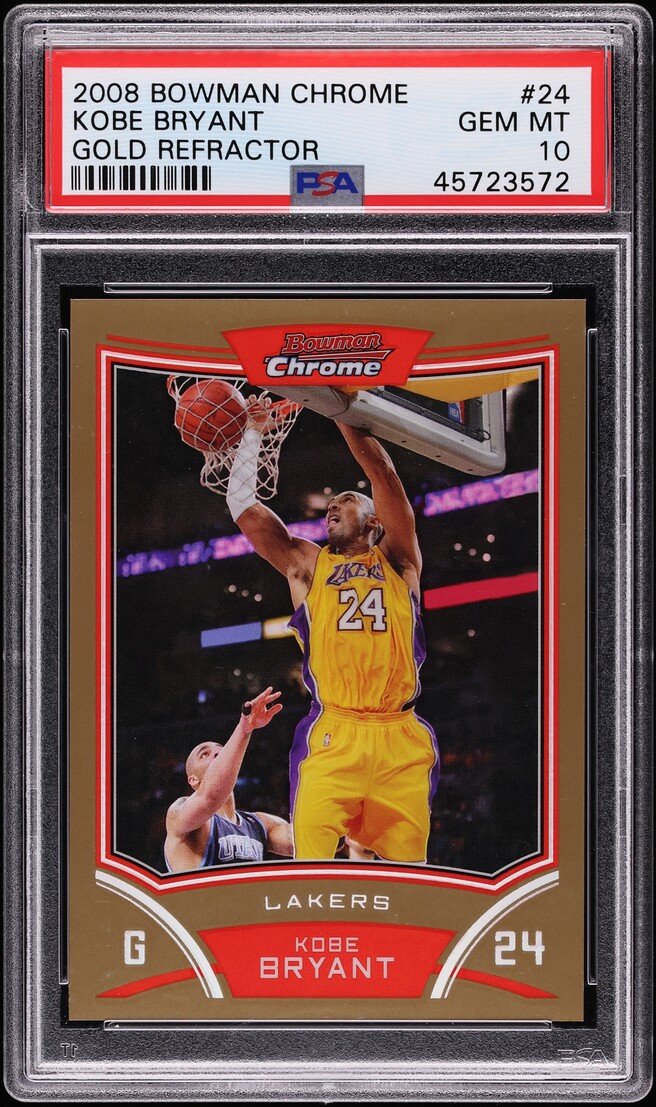 2008 Bowman Chrome Gold Refractor Kobe Bryant /50 #24 PSA 10 GEM MINT