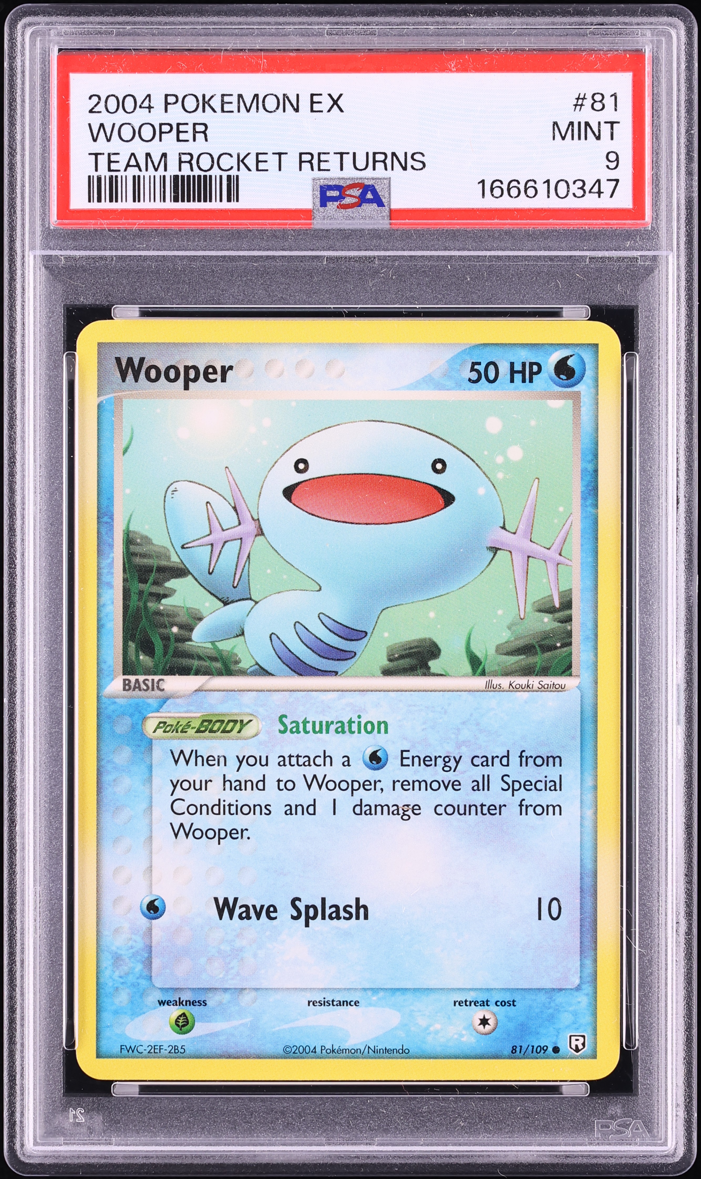2004 Pokemon EX Team Rocket Returns Wooper #81 PSA 9 MINT