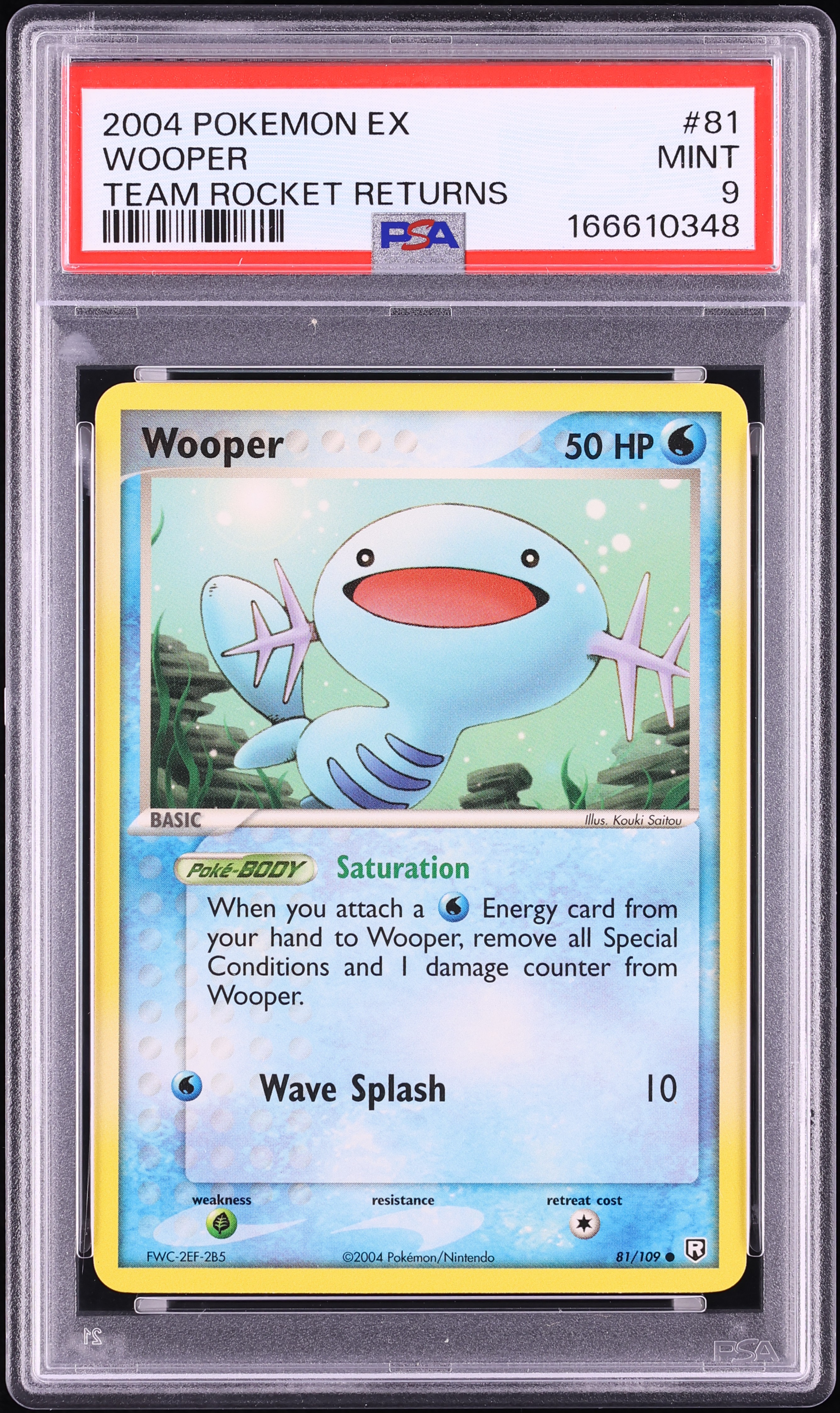 2004 Pokemon EX Team Rocket Returns Wooper #81 PSA 9 MINT