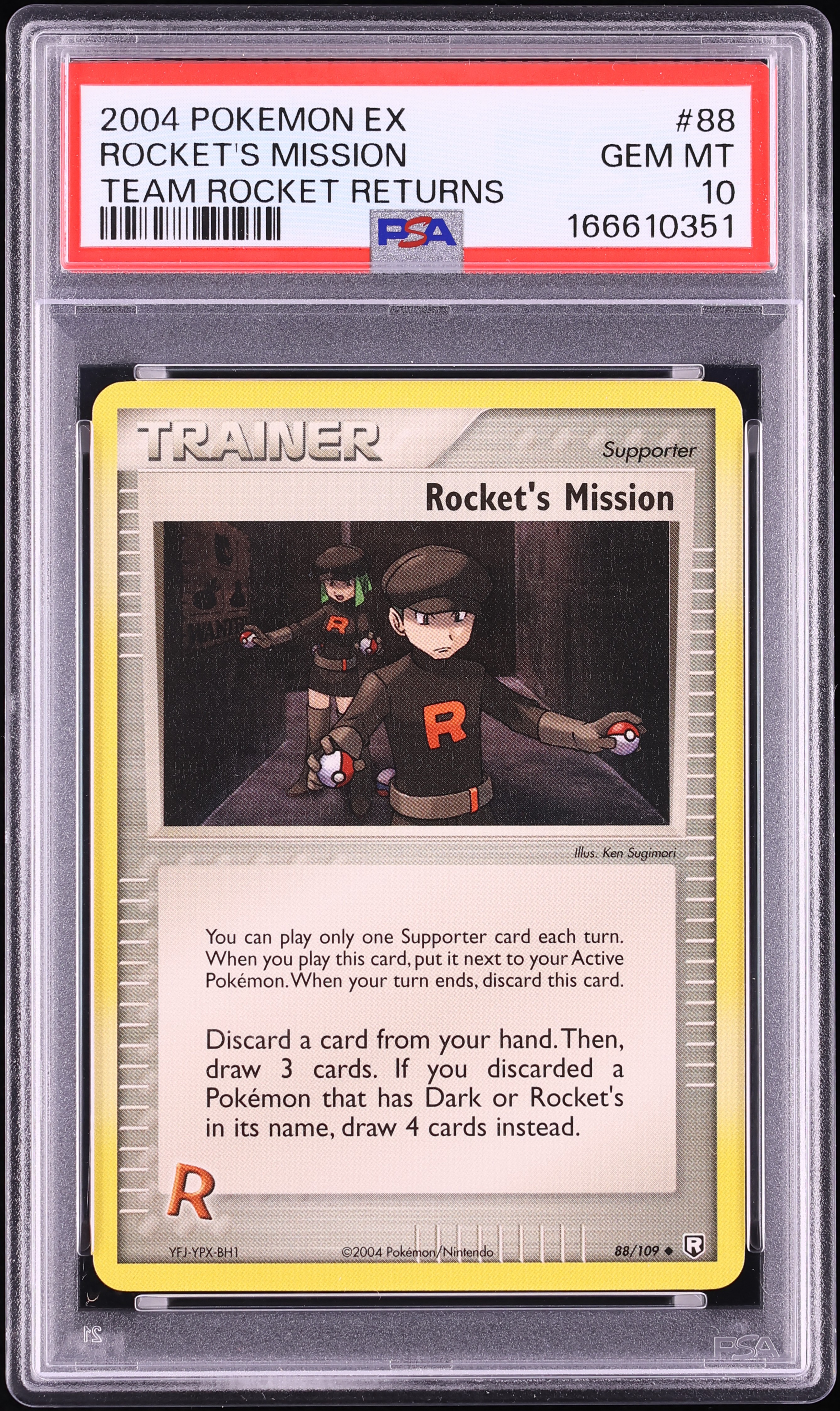 2004 Pokemon EX Team Rocket Returns Rocket's Mission #88 PSA 10 GEM MINT
