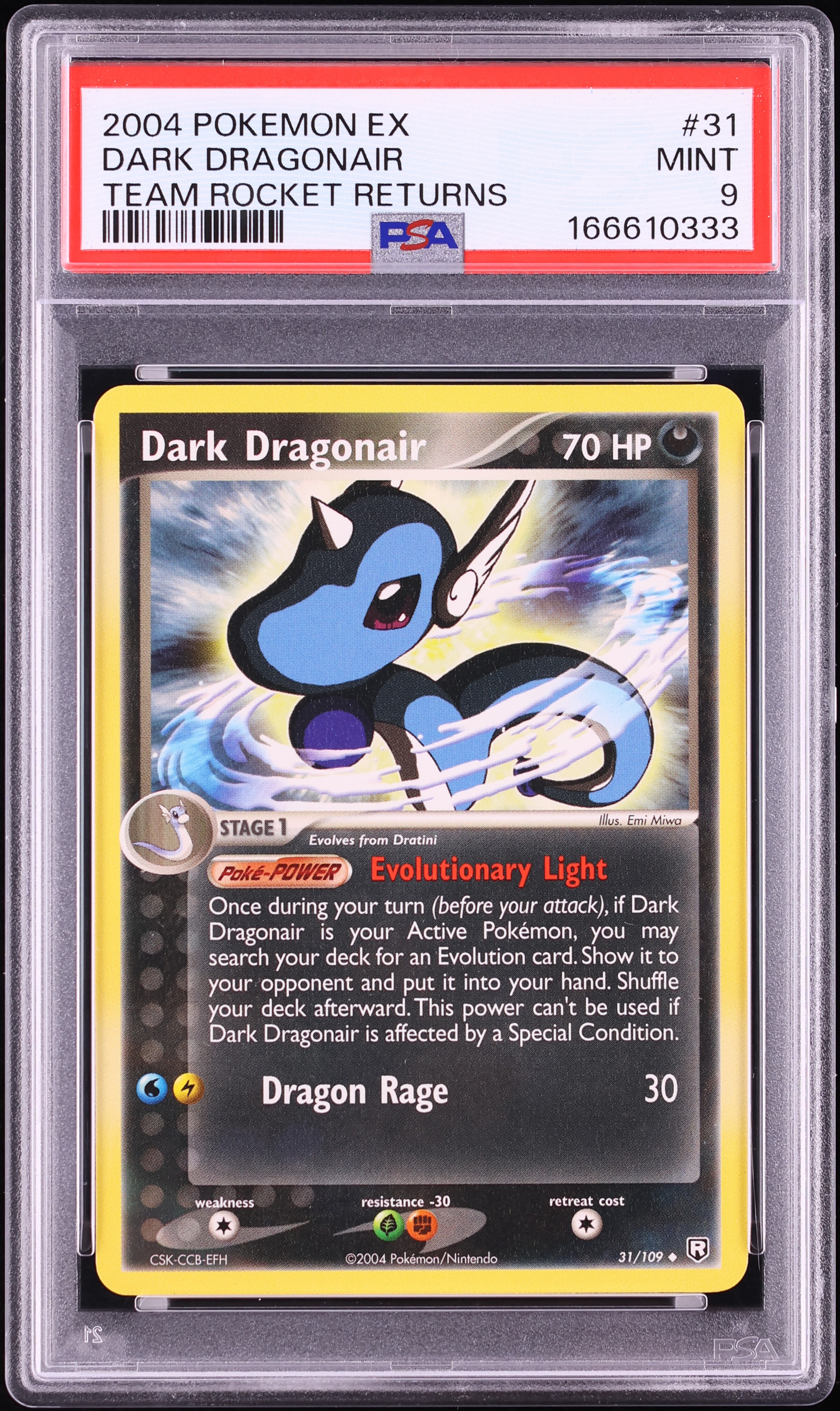 2004 Pokemon EX Team Rocket Returns Dark Dragonair #31 PSA 9 MINT