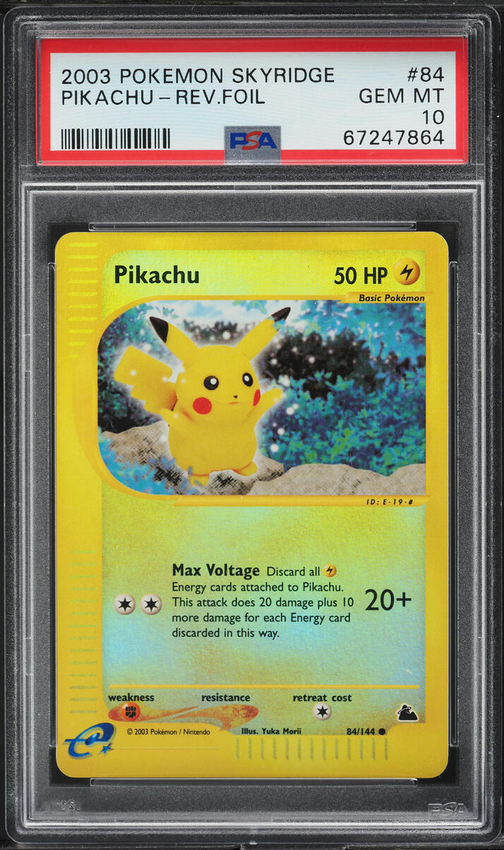 2003 Pokemon Skyridge Reverse Holo Pikachu #84 PSA 10 GEM MINT