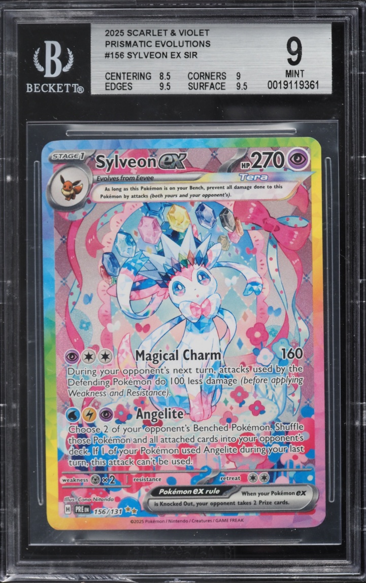 2025 Pokemon Scarlet & Violet Prismatic Evolutions SIR Sylveon ex #156 BGS 9 MINT