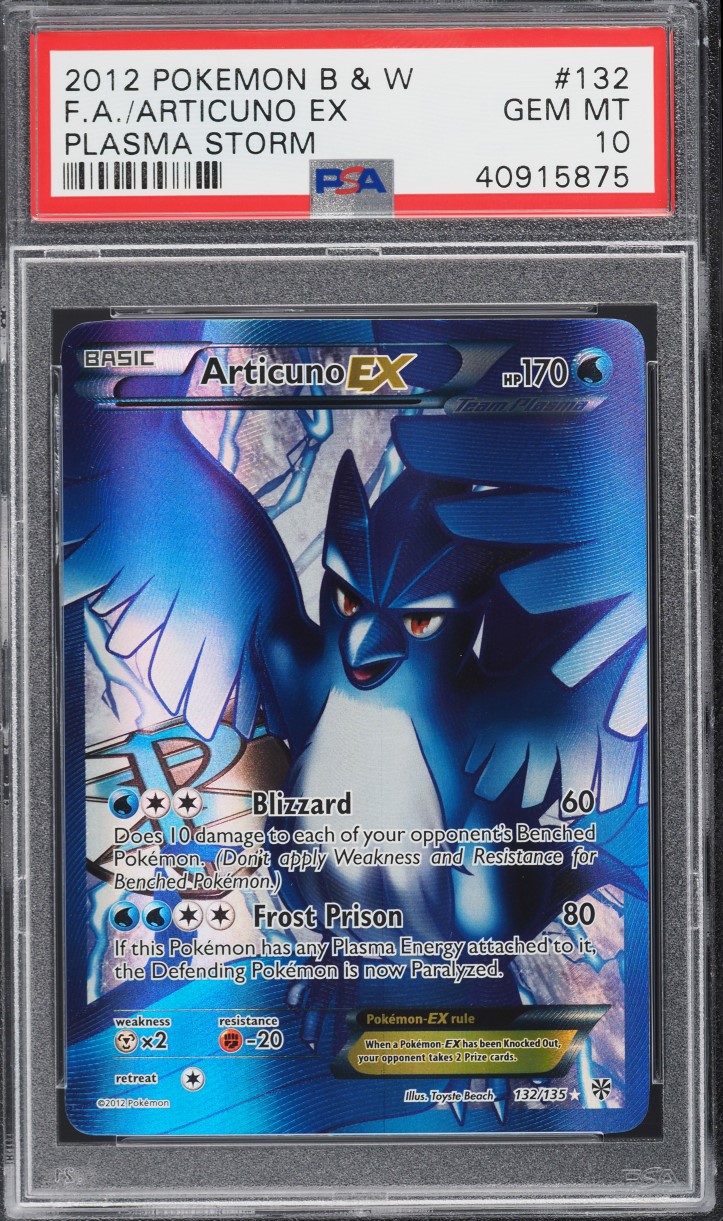 2013 Pokemon Black & White Plasma Storm Full Art Articuno EX #132 PSA 10 GEM