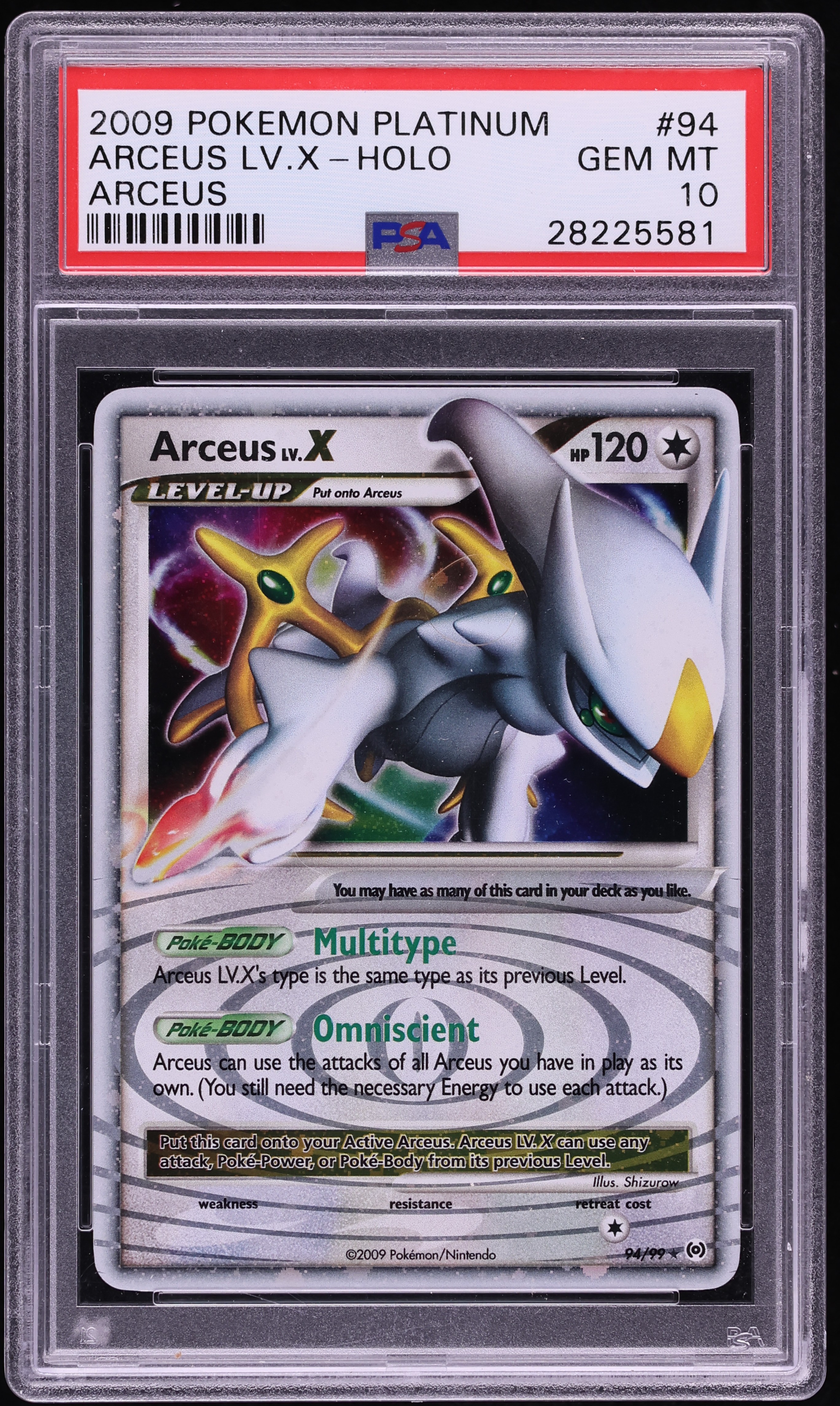 2009 Pokemon Platinum Arceus Holo Arceus Lv.X #94 PSA 10 GEM MINT