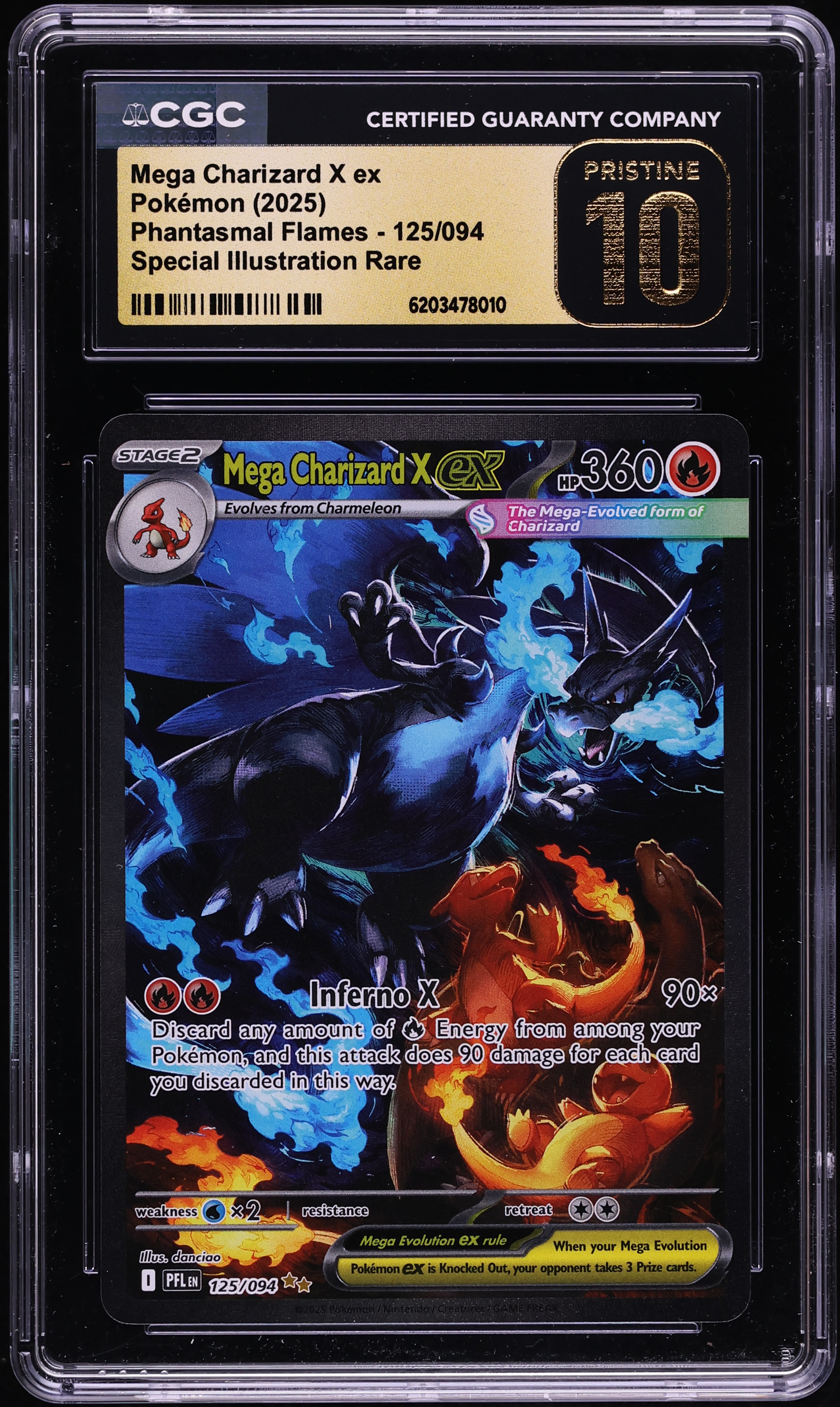 2025 Pokemon Mega Evolution Phantasmal Flames SIR Mega Charizard X ex #125 CGC 10 PRISTINE