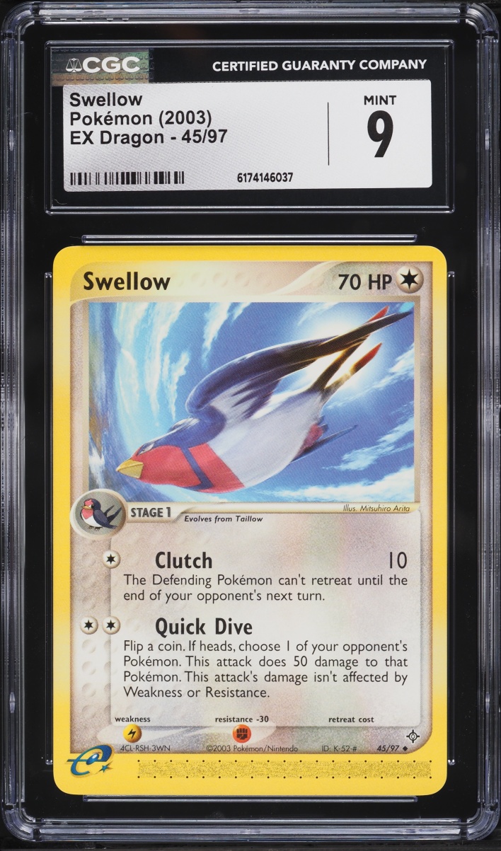 2003 Pokemon EX Dragon Swellow #45 CGC 9 MINT