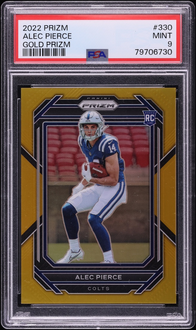 2022 Panini Prizm Gold Alec Pierce ROOKIE /10 #330 PSA 9 MINT - Photo 1