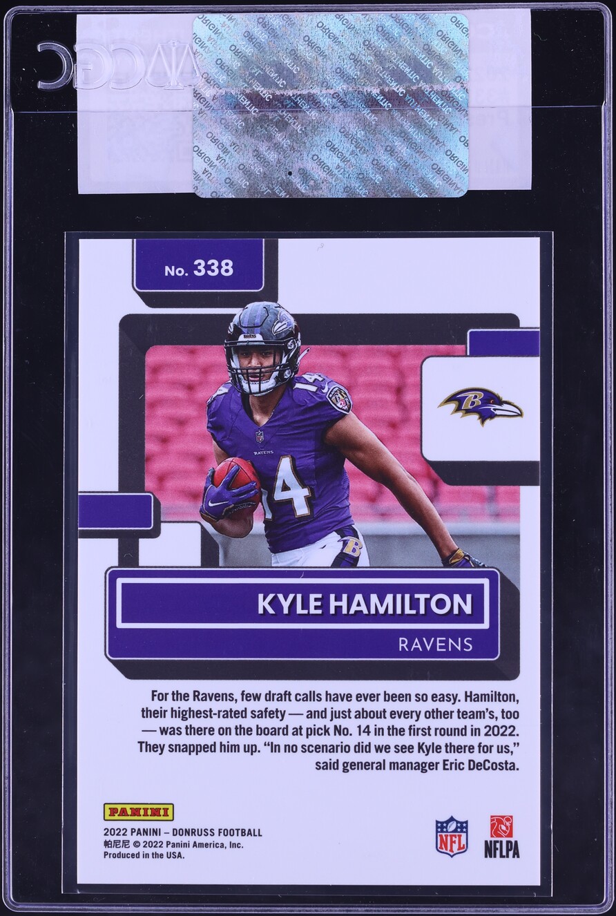 2022 Donruss Press Proof Premium Kyle Hamilton ROOKIE #338 CGC AUTH