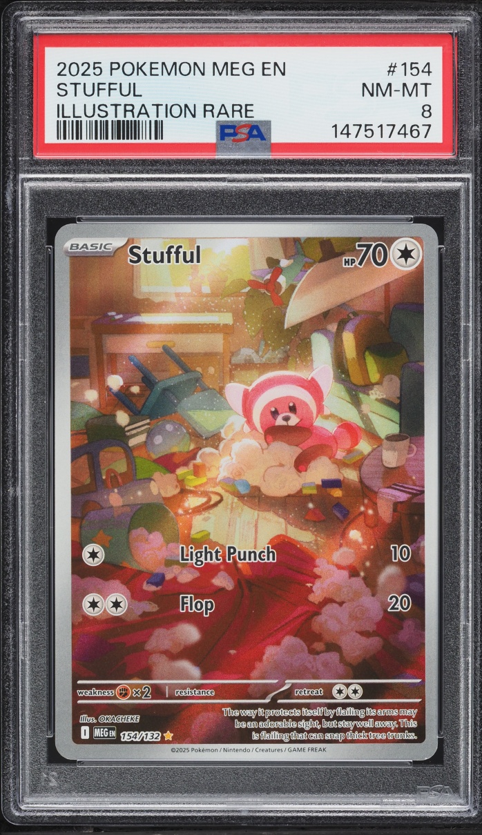 2025 Pokemon Mega Evolution IR Stufful #154 PSA 8 NM-MT