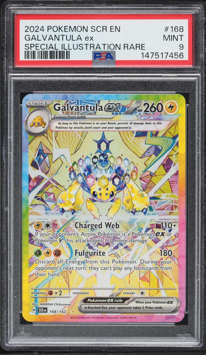 2024 Pokemon Scarlet & Violet Stellar Crown SIR Galvantula Ex #168 PSA 9 MINT