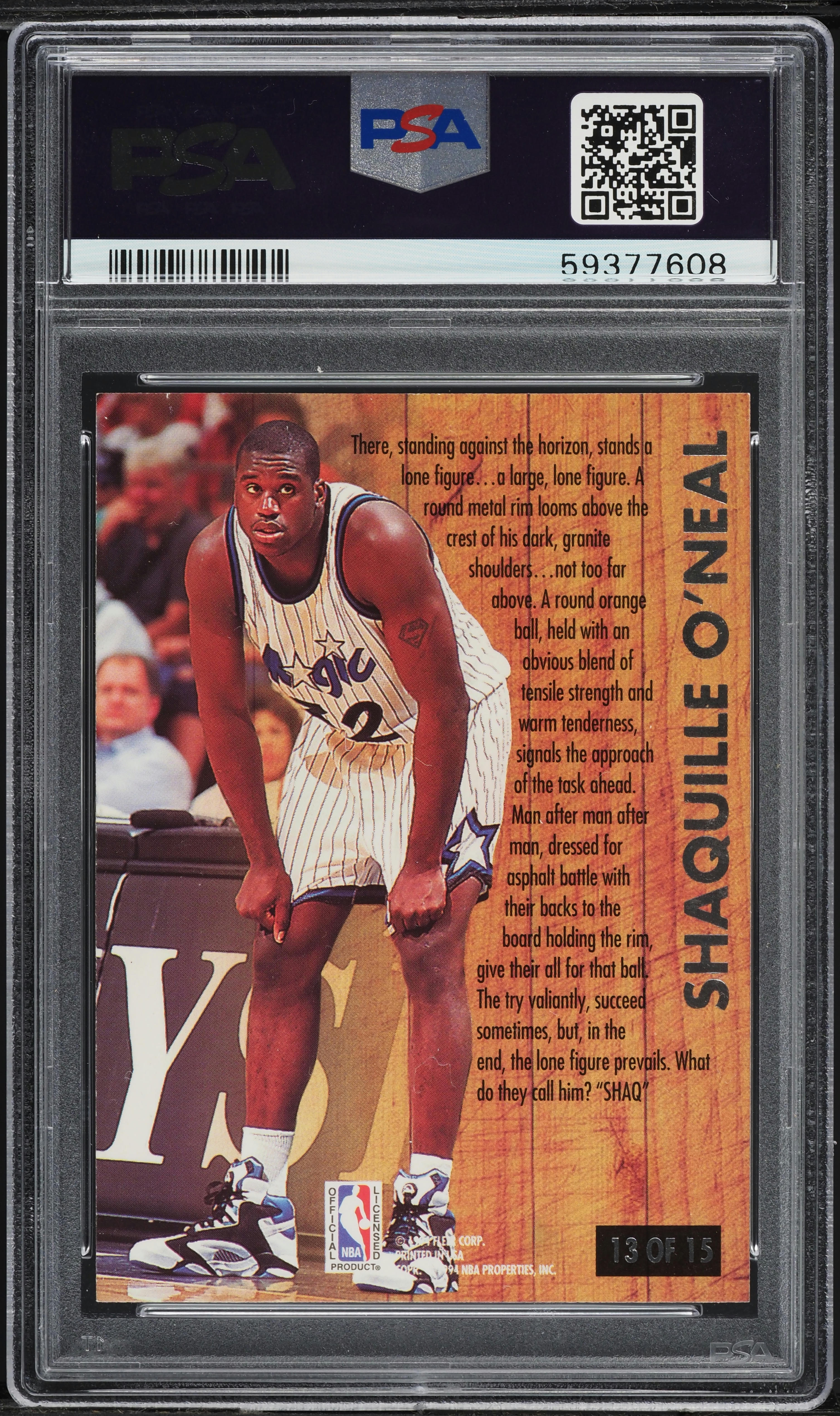 1993 Ultra Famous Nicknames Shaquille O'Neal #13 PSA 6 EXMT on