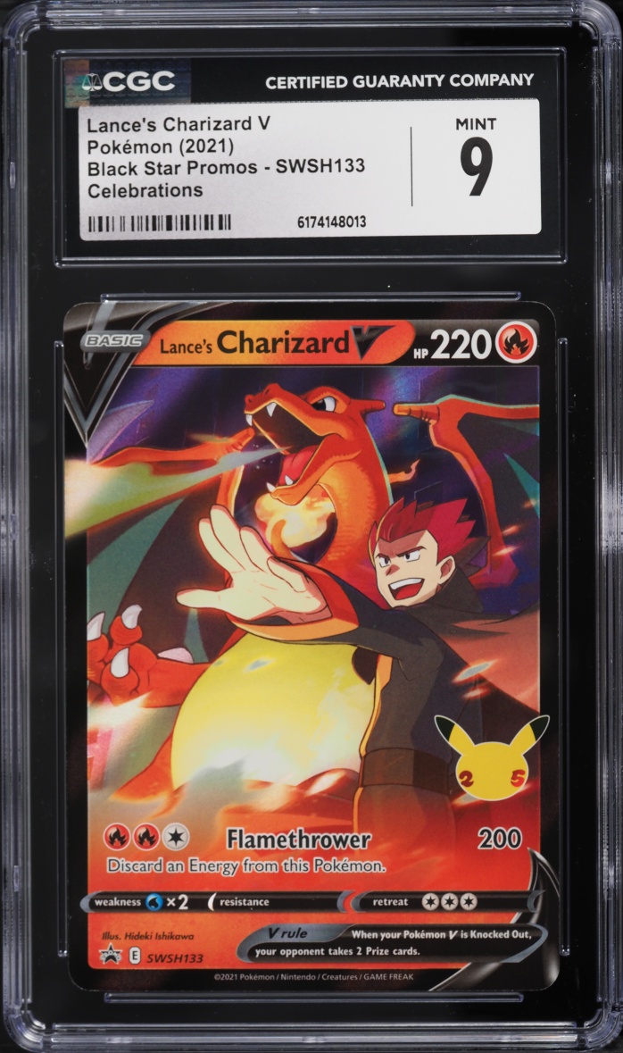 2021 Pokemon Sword & Shield Promo Celebrations Holo Lance's Charizard V #SWSH133 CGC 9 MINT