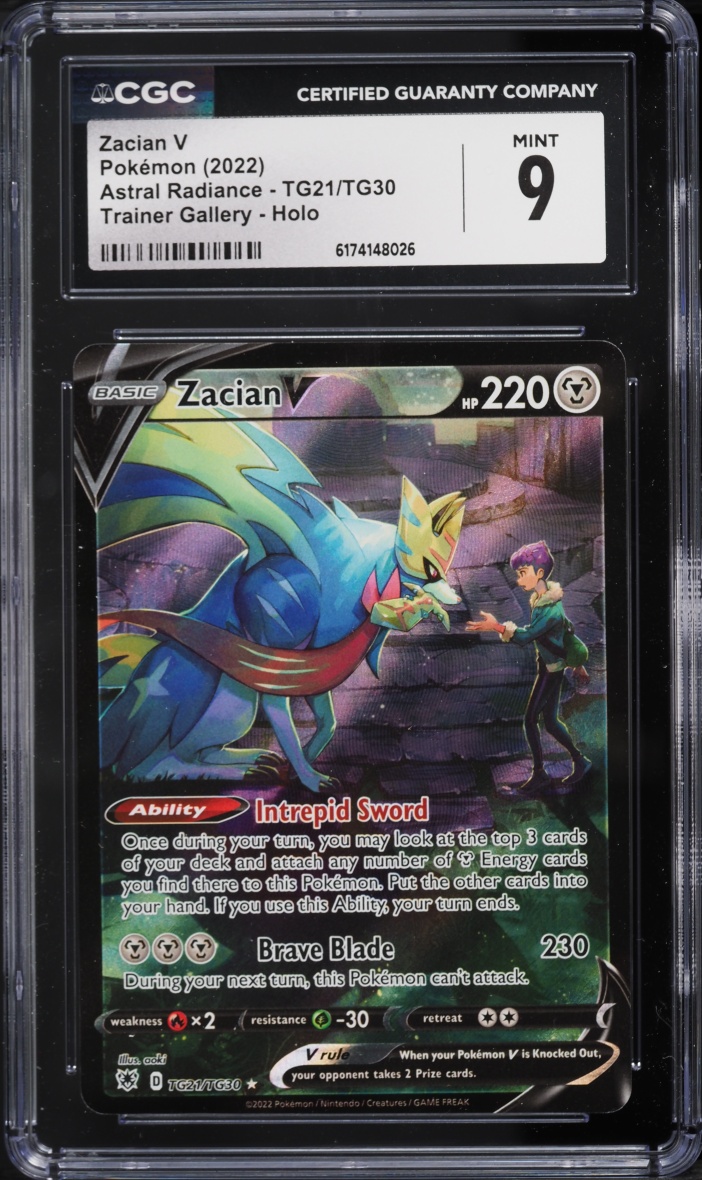 2022 Pokemon Sword & Shield Astral Radiance CHR Zacian V #TG21 CGC 9 MINT