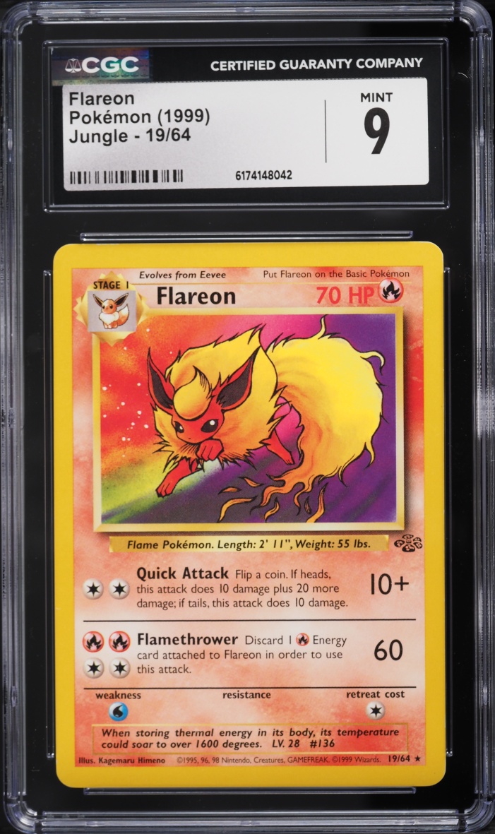 1999 Pokemon Jungle Flareon #19 CGC 9 MINT