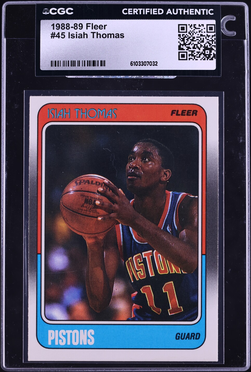 1988 Fleer Basketball Isiah Thomas #45 CGC AUTH
