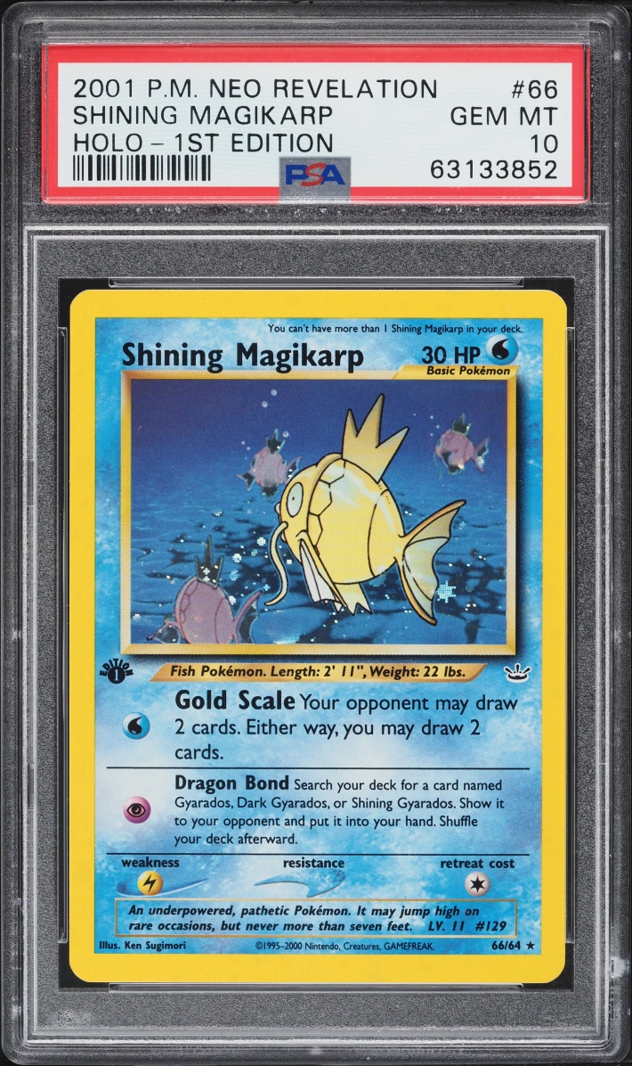 2001 Pokemon Neo Revelation 1st Edition Holo Shining Magikarp #66 PSA 10 GEM MINT