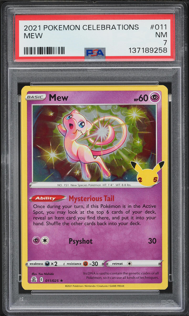 2021 Pokemon Sword & Shield Celebrations Holo Mew #11 PSA 7 NRMT