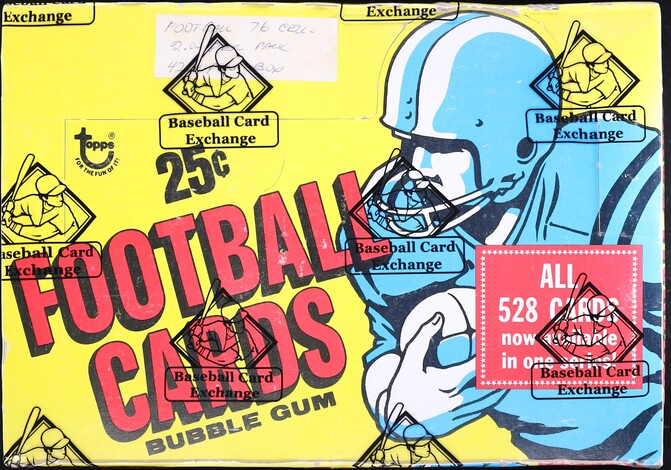 1976 Topps Football Cello Box, BBCE AUTH