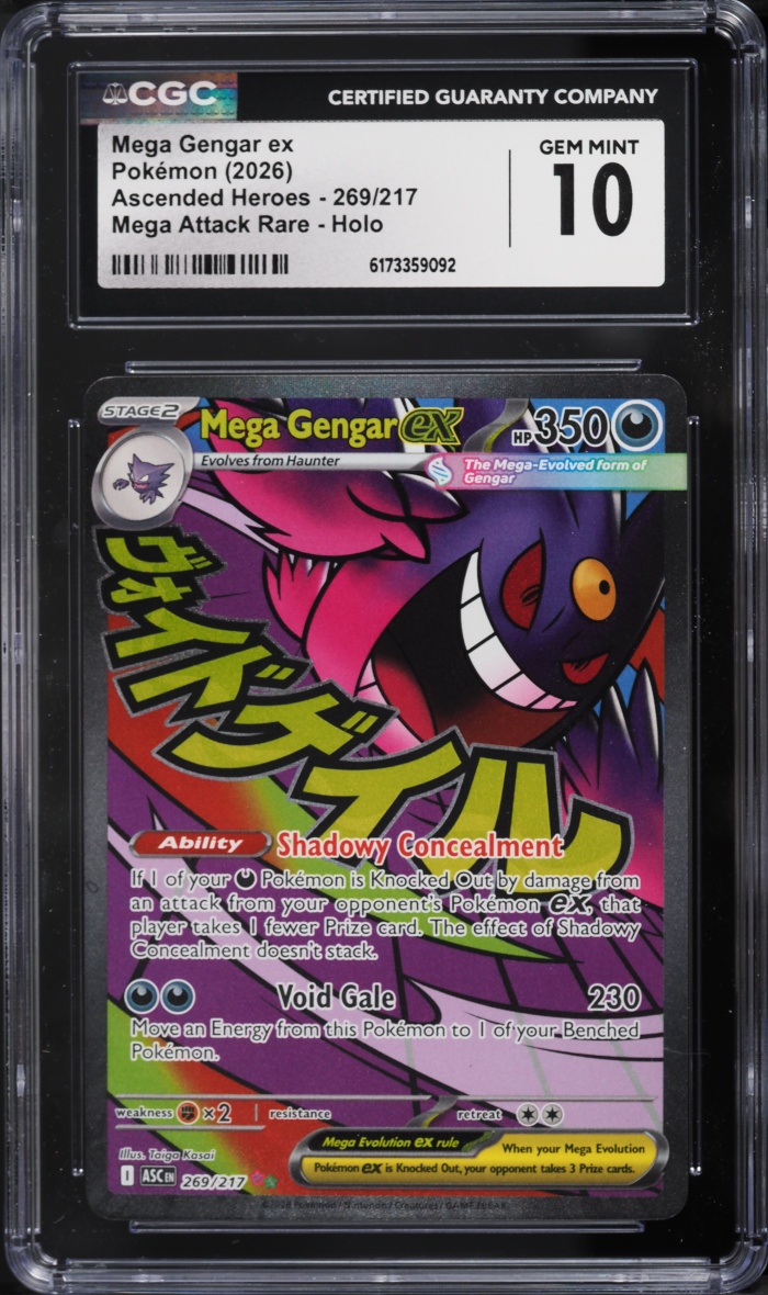 2026 Pokemon Mega Evolution Ascended Heroes MA Mega Gengar EX #269 CGC 10 GEM MINT