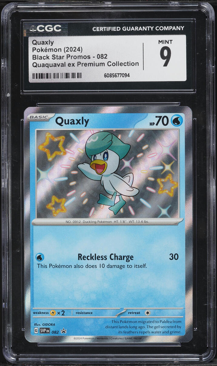2024 Pokemon Scarlet & Violet Promo Premium Collection Shiny Rare Quaxly #82 CGC 9 MINT
