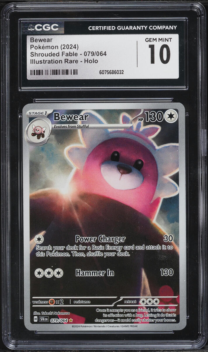 2024 Pokemon Scarlet & Violet Shrouded Fable IR Bewear #79 CGC 10 GEM MINT
