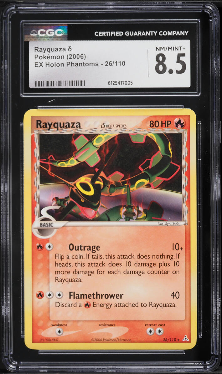 2006 Pokemon EX Holon Phantoms Rayquaza #26 CGC 8.5 NM-MT+