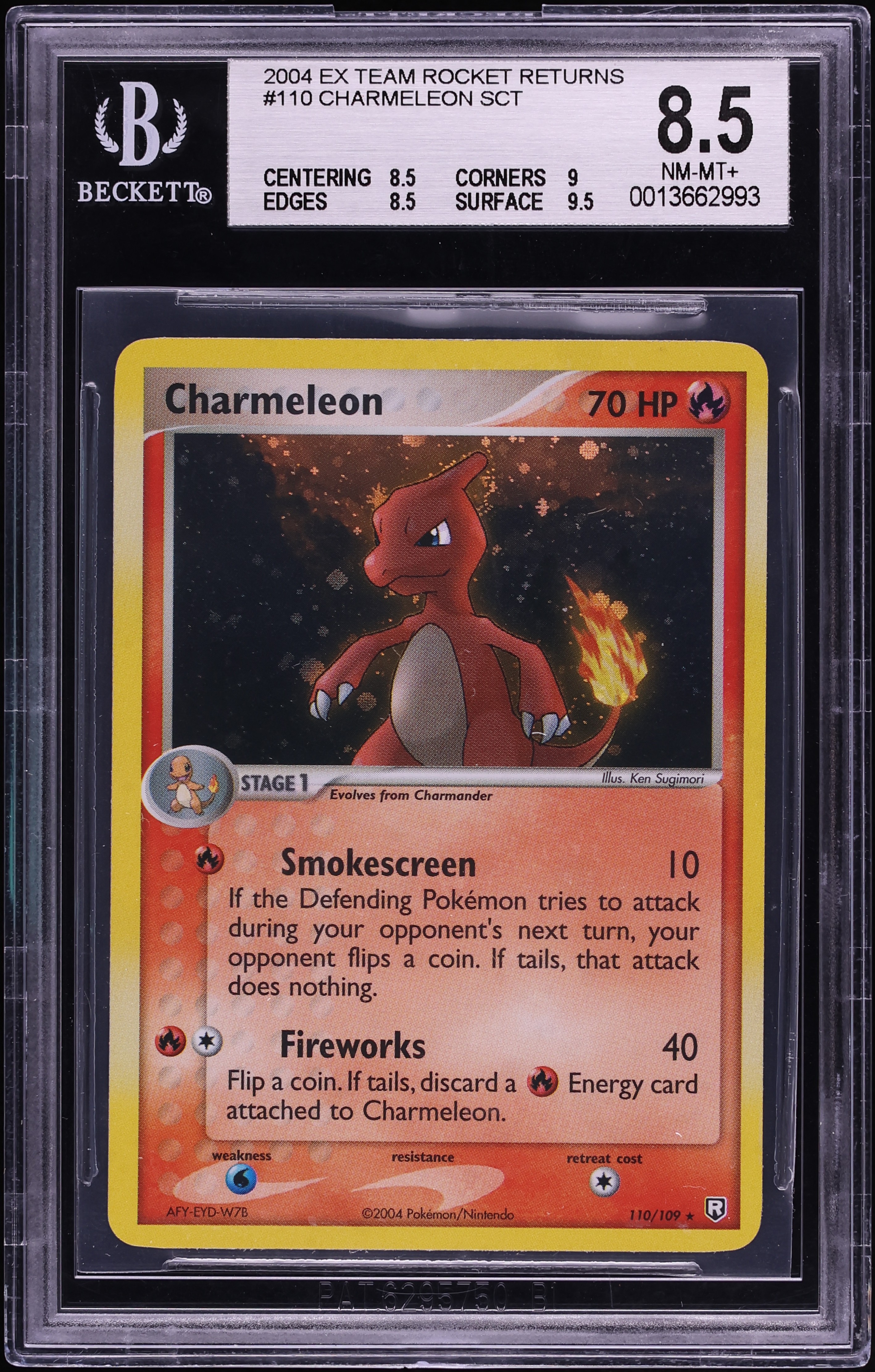 2004 Pokemon EX Team Rocket Returns Holo Charmeleon #110 BGS 8.5 NM-MT+