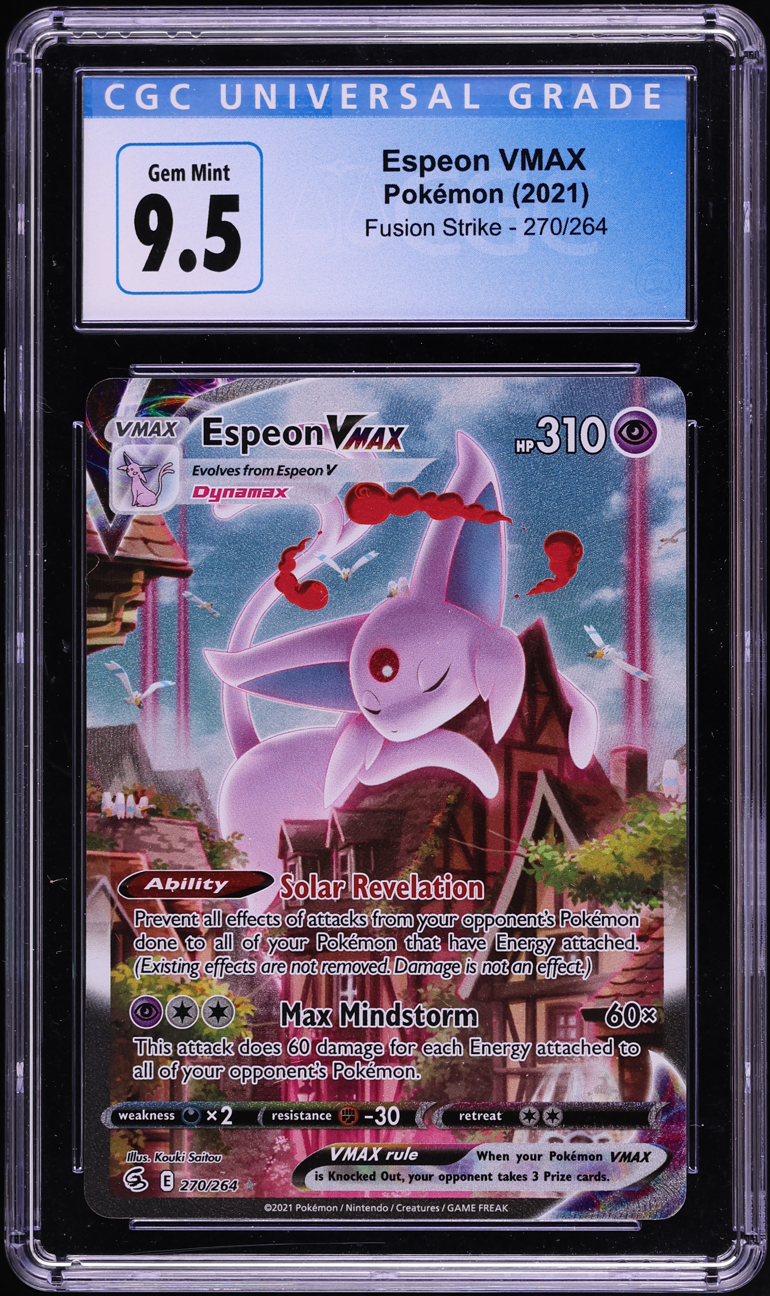 2021 Pokemon Sword & Shield Fusion Strike SEC Espeon VMAX #270 CGC 9.5 GEM MINT