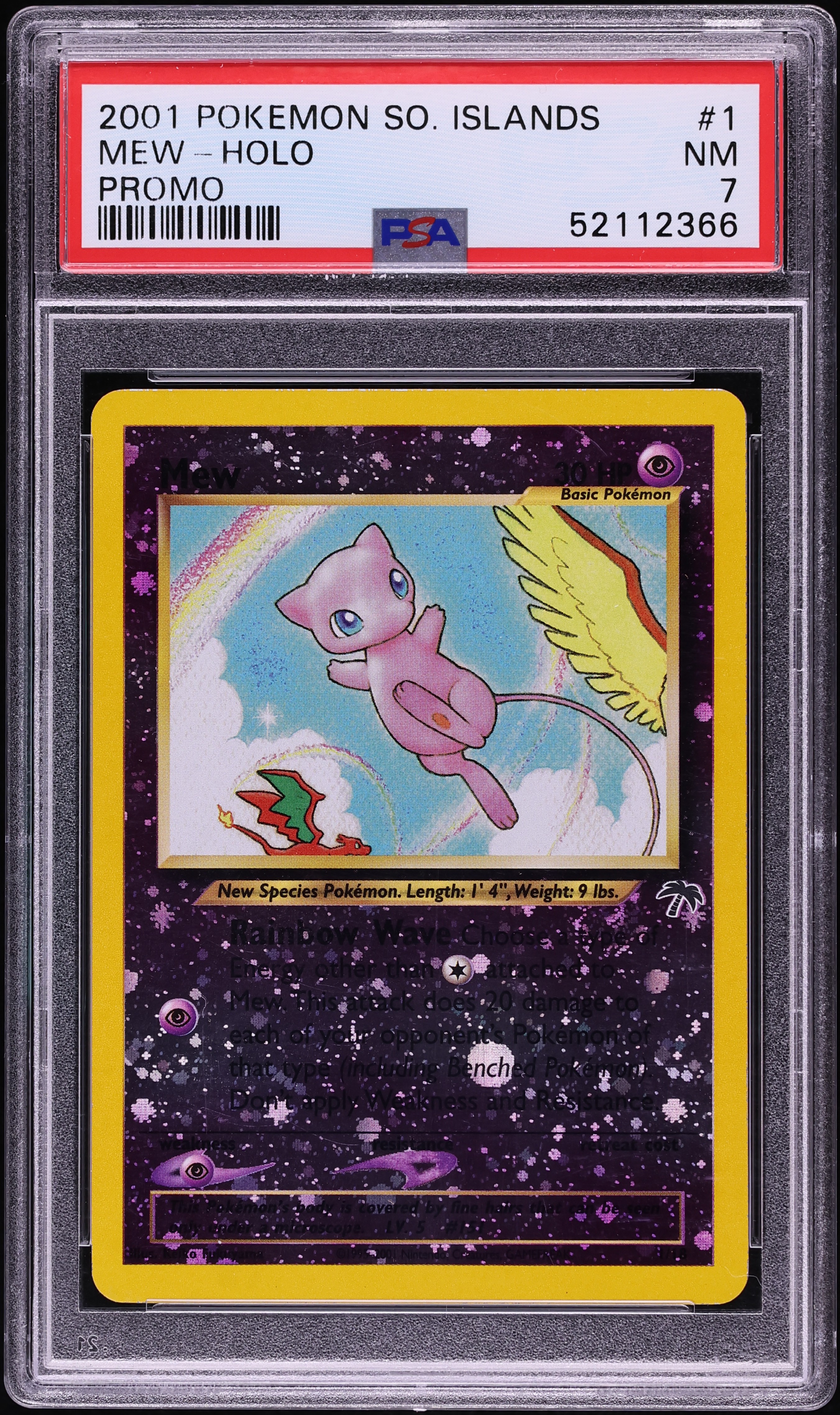 2001 Pokemon Southern Islands Promo Reverse Holo Mew #1 PSA 7 NRMT