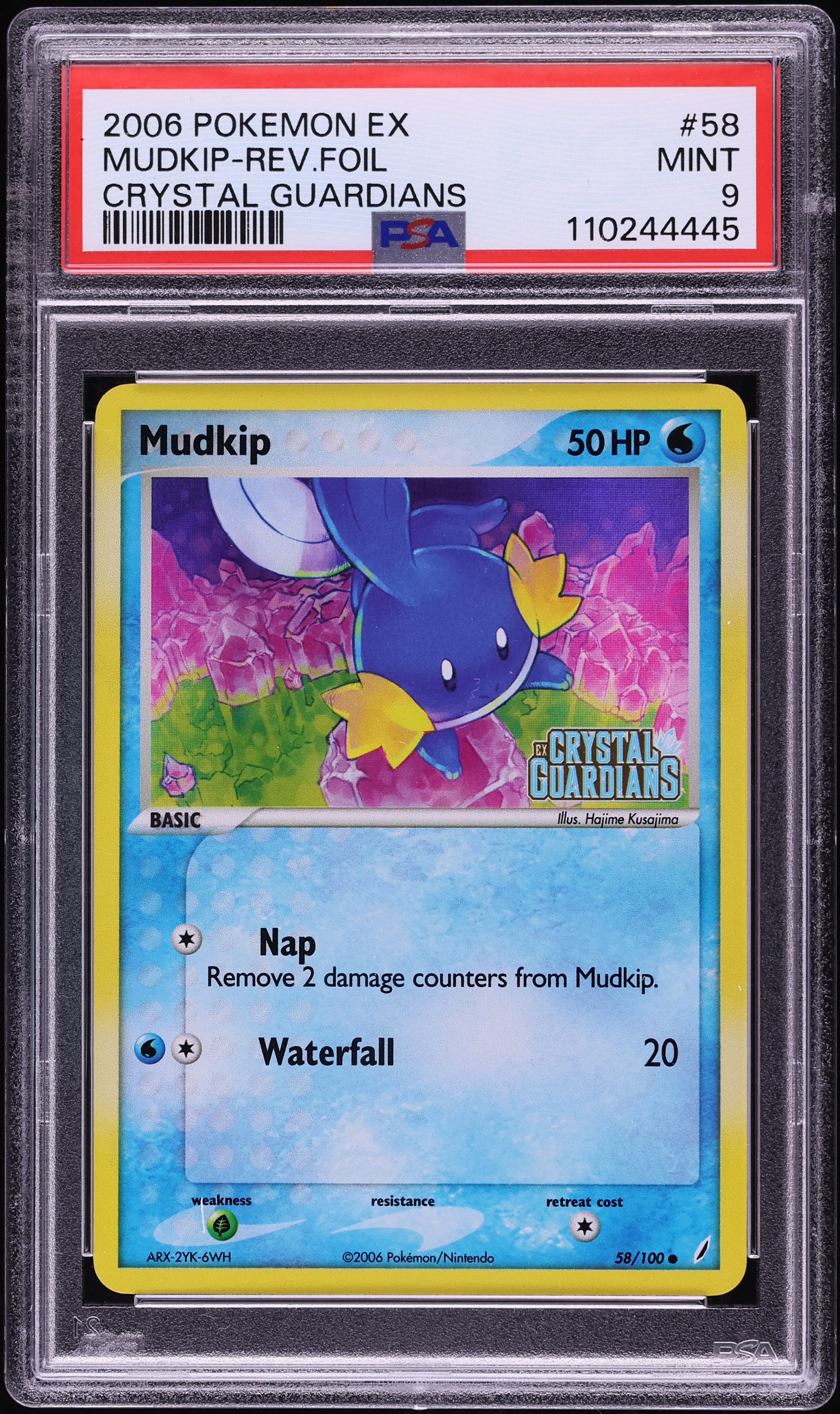 2006 Pokemon EX Crystal Guardians Reverse Holo Mudkip #58 PSA 9 MINT