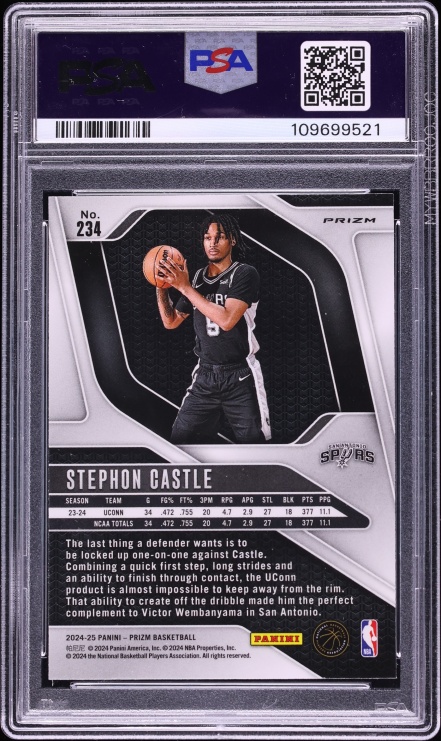 2024 Panini Prizm Silver Stephon Castle ROOKIE #234 PSA 10 GEM MINT