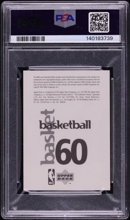 1997 Upper Deck International Stickers Kobe Bryant #60 PSA 6 EXMT