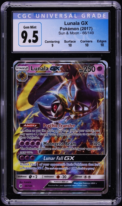 2017 Pokemon Sun & Moon Holo Lunala GX #66 CGC 9.5 GEM MINT