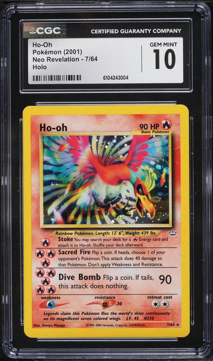2001 Pokemon Neo Revelation Holo Ho-Oh #7 CGC 10 GEM MINT