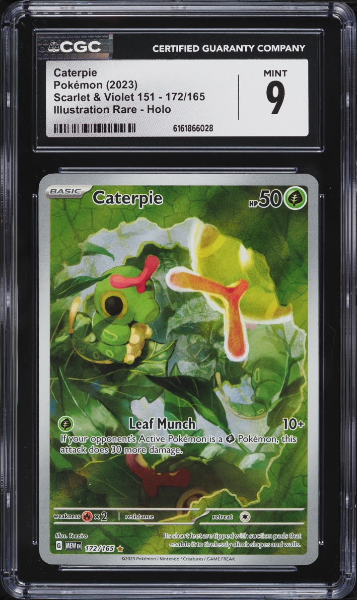 2023 Pokemon Scarlet & Violet 151 IR Caterpie #172 CGC 9 MINT