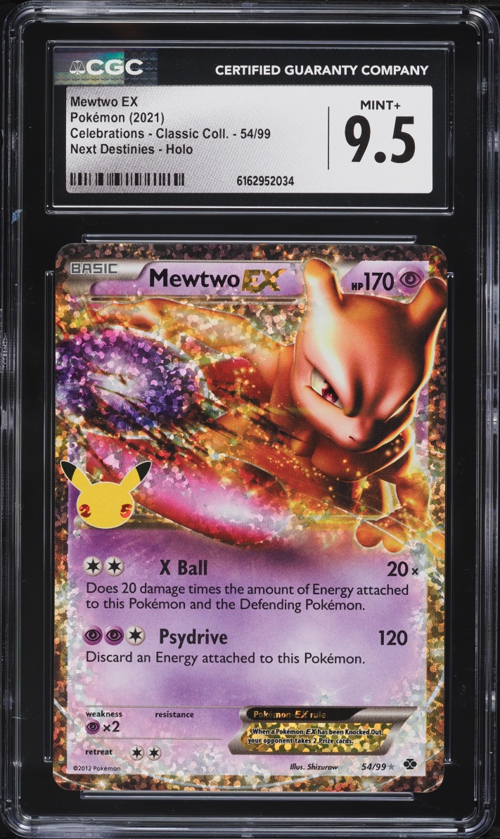 2021 Pokemon Sword & Shield Celebrations Classic Collection Holo Mewtwo EX #54 CGC 9.5 MINT+