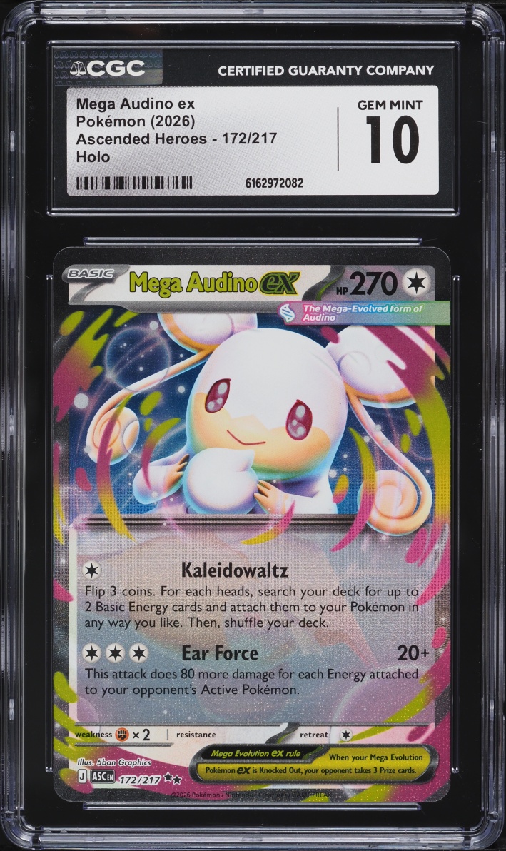 2026 Pokemon Mega Evolution Ascended Heroes Holo Mega Audino EX #172 CGC 10 GEM MINT