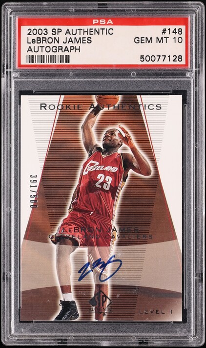 2003 SP Authentic LeBron James ROOKIE AUTO /500 #148 PSA 10 GEM MINT