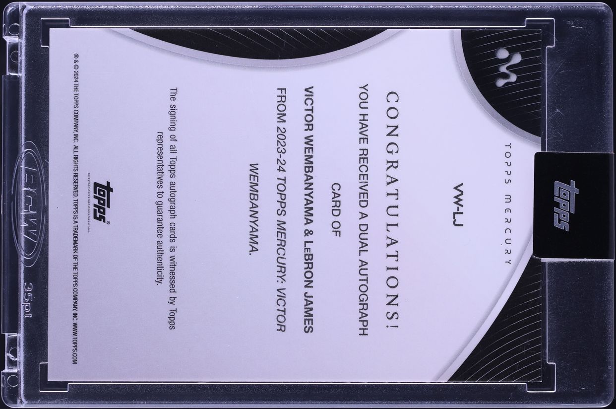 2024 Topps Mercury Dual LeBron James Victor Wembanyama ROOKIE AUTO 1/1 #VW-LJ