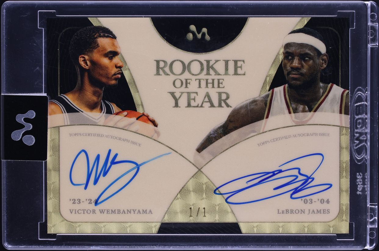 2024 Topps Mercury Dual LeBron James Victor Wembanyama ROOKIE AUTO 1/1 #VW-LJ