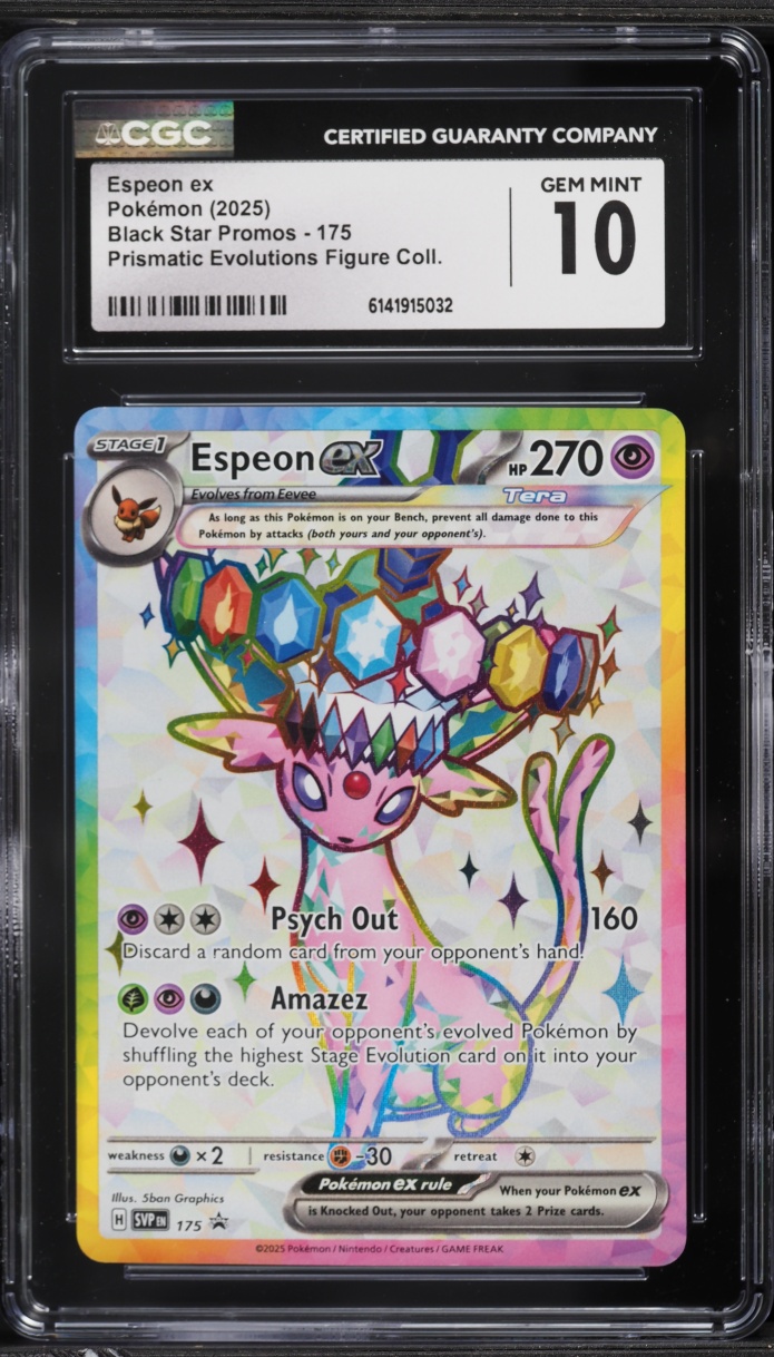 2025 Pokemon SV Promo Prismatic Evolutions Figure Collection Full Art Espeon ex #175 CGC 10 GEM
