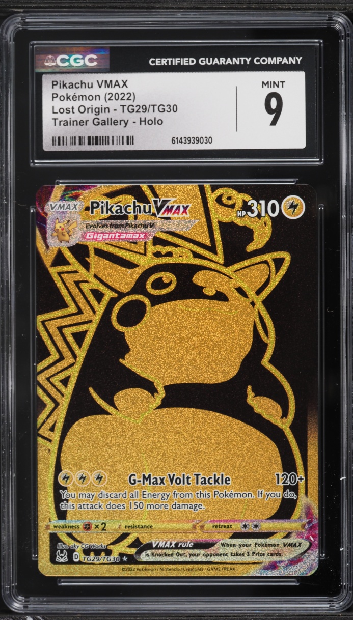 2022 Pokemon Sword & Shield Lost Origin Trainer Gallery Full Art Pikachu VMAX #TG29 CGC 9 MINT