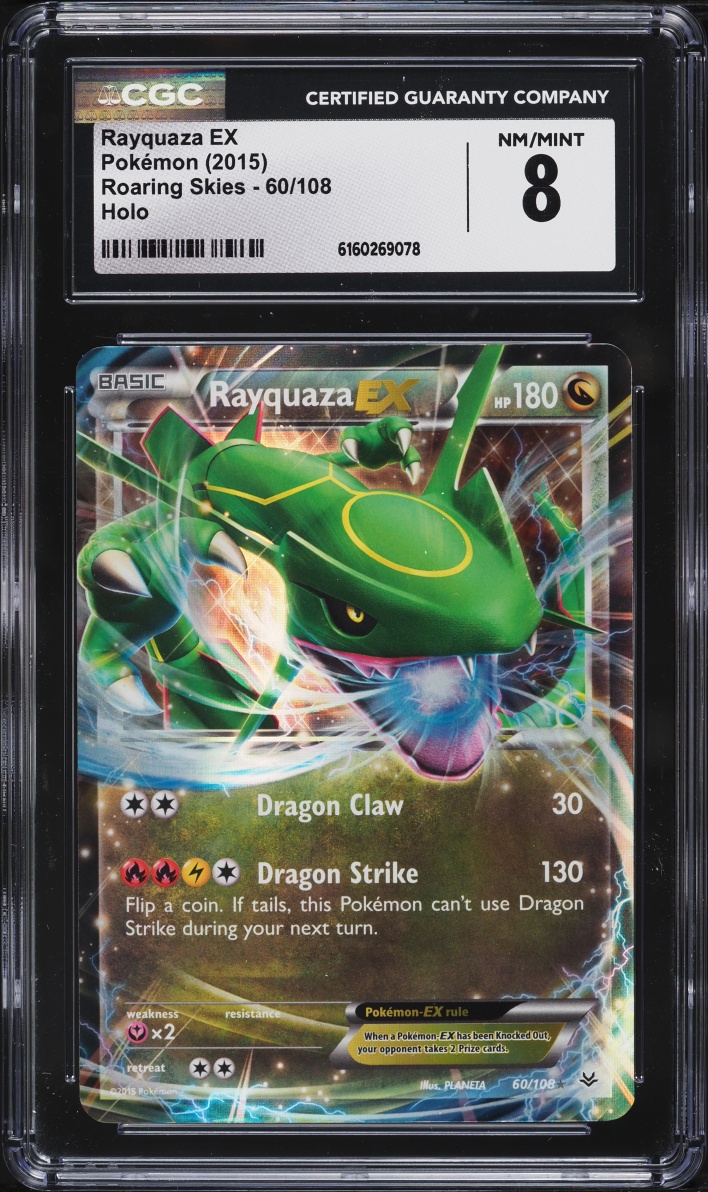 2015 Pokemon XY Roaring Skies Holo Rayquaza EX #60 CGC 8 NM-MT