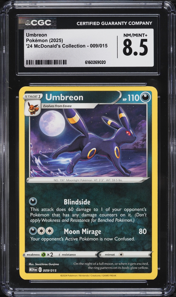 2025 Pokemon Scarlet & Violet '24 McDonald's Collection Umbreon #9 CGC 8.5 NM-MT+